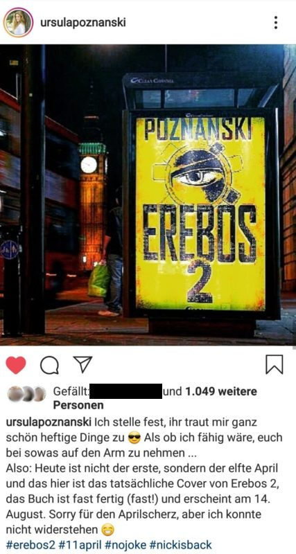 Coverreveal am 11. April - hier auf Instagram